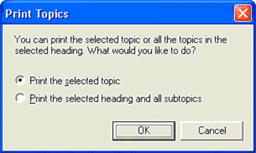 Print Topics dialog box