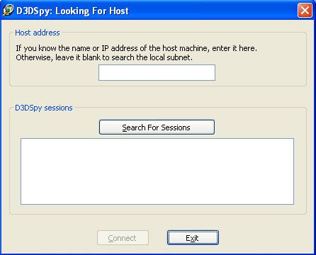 Looking For Host dialog box