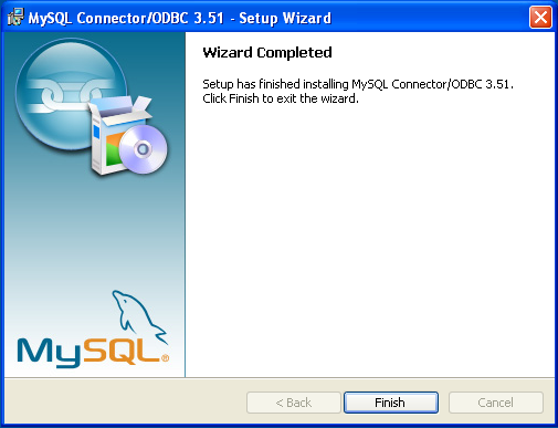 MyODBC Windows Installer -
                  Completion welcome